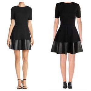 *NWT* Black Short Sleeve Mini Dress with Leather